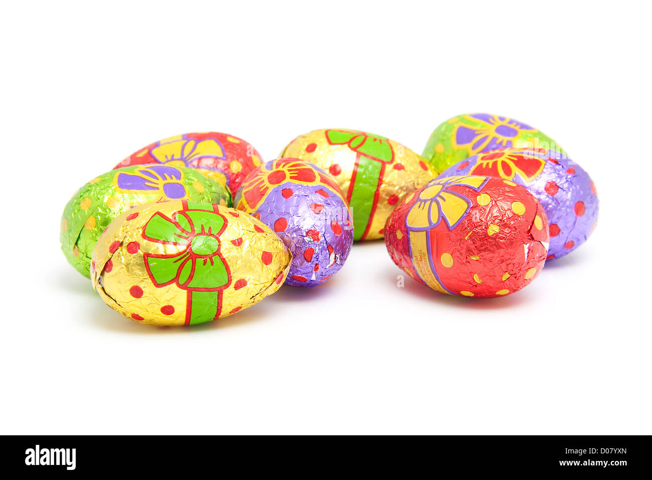 colorful chocolate easter eggs isolated on white background Stock Photo ...