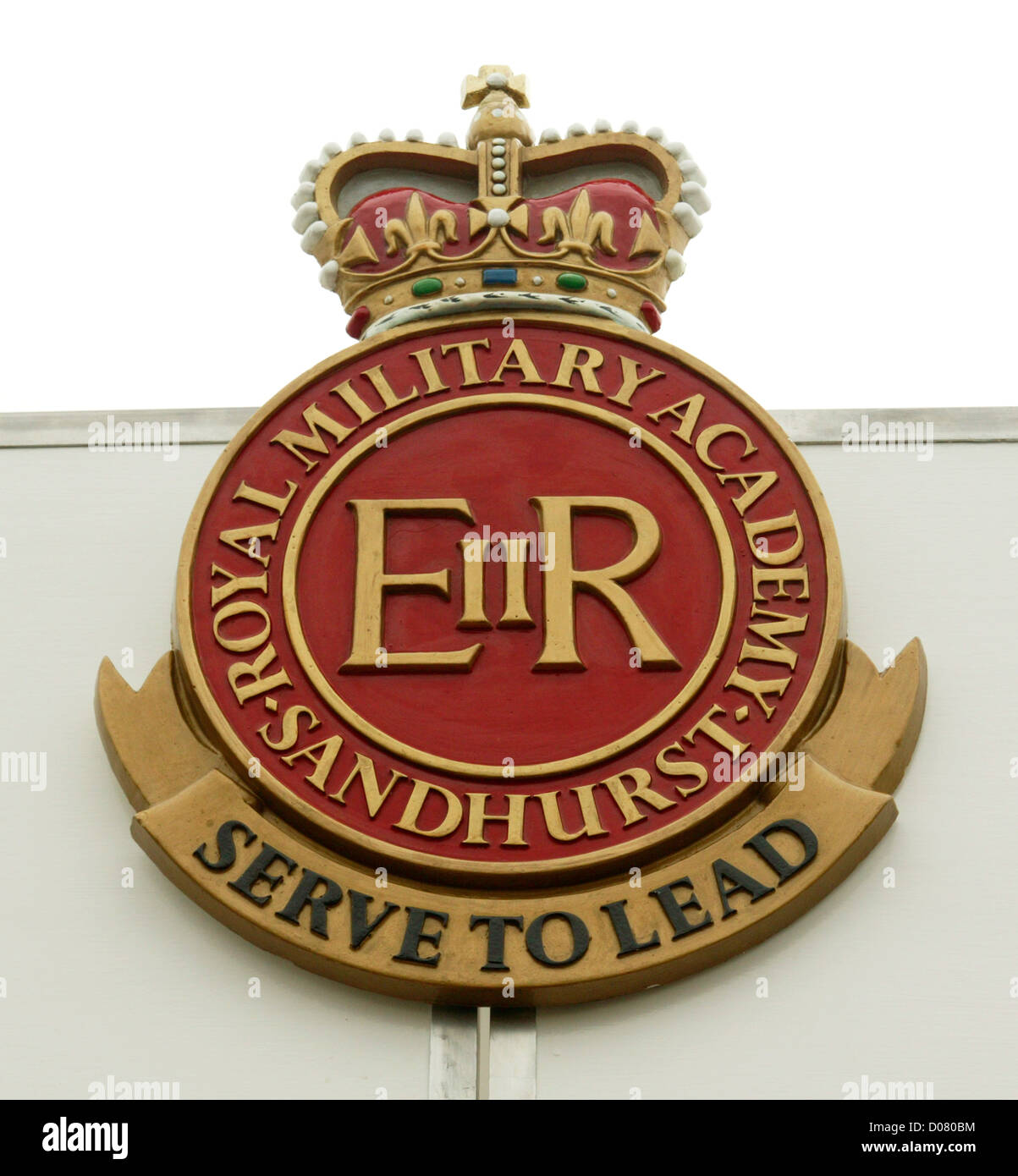 Badge and moto of the Royal military Academy Sandhurst UK Stock Photo