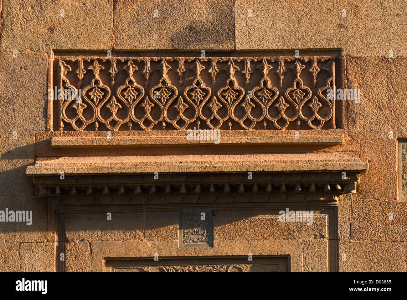 Carving details in the Tomb in Badami, Karnataka,India Stock Photo