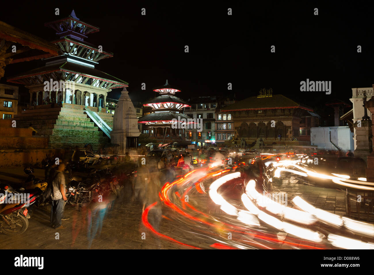 Long exposure in Kathmandu Durbar square, Nepal Stock Photo