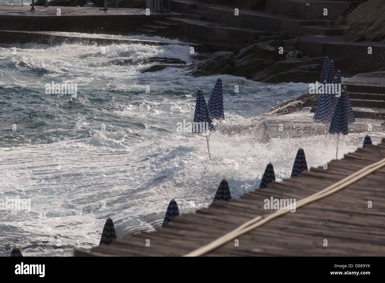 Storm at the sea with splashes of water Stock Photo - Alamy