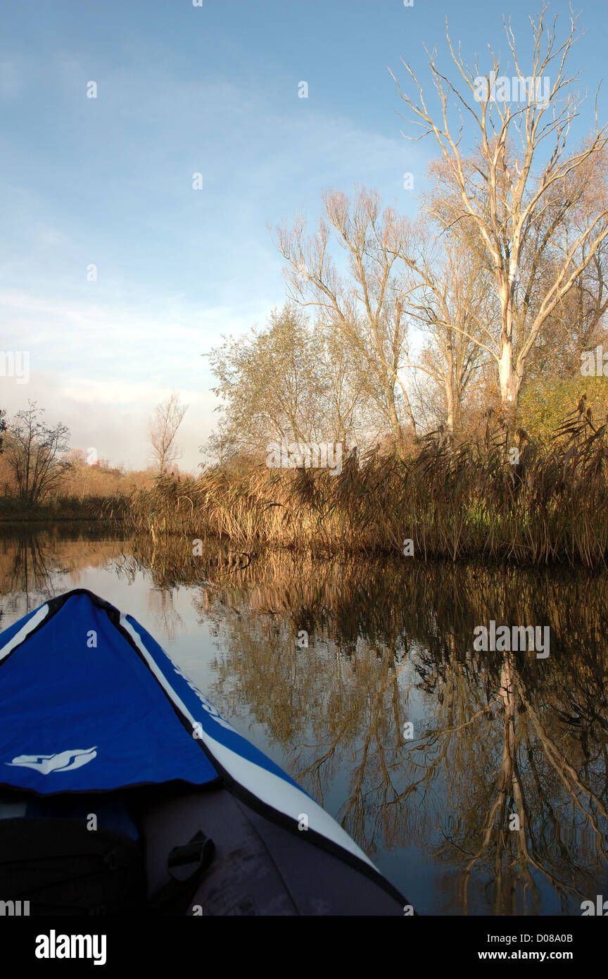 Sevylor Colorado Premium inflatable canoe on the River Bure between