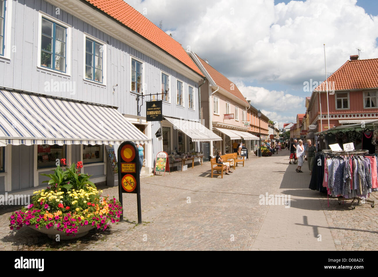 Ulricehamn sweden swedish town center centre empty street scene streets deserted Stock Photo