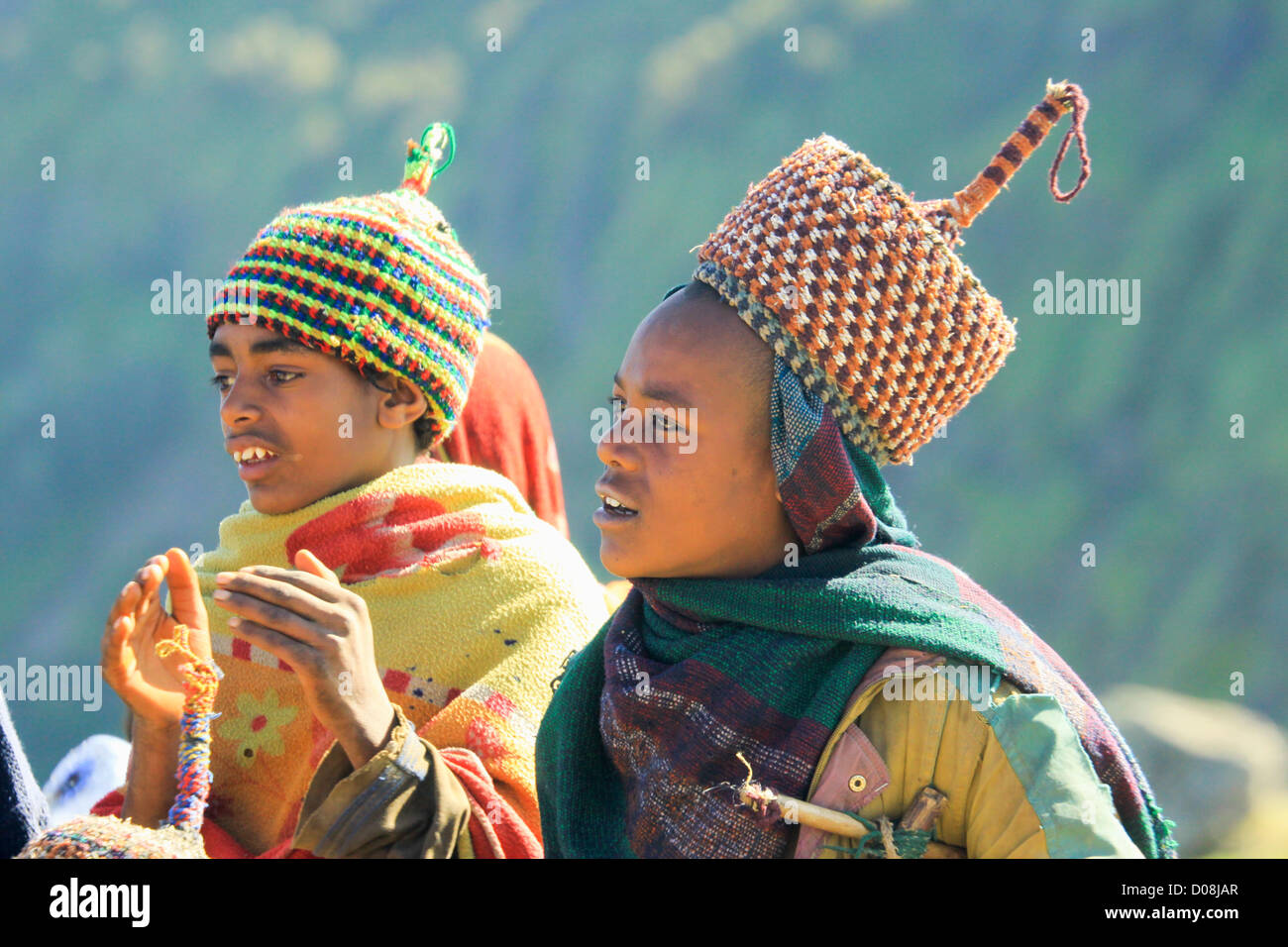 Africa, Ethiopia, Simien mountains portrait of local boys Stock Photo