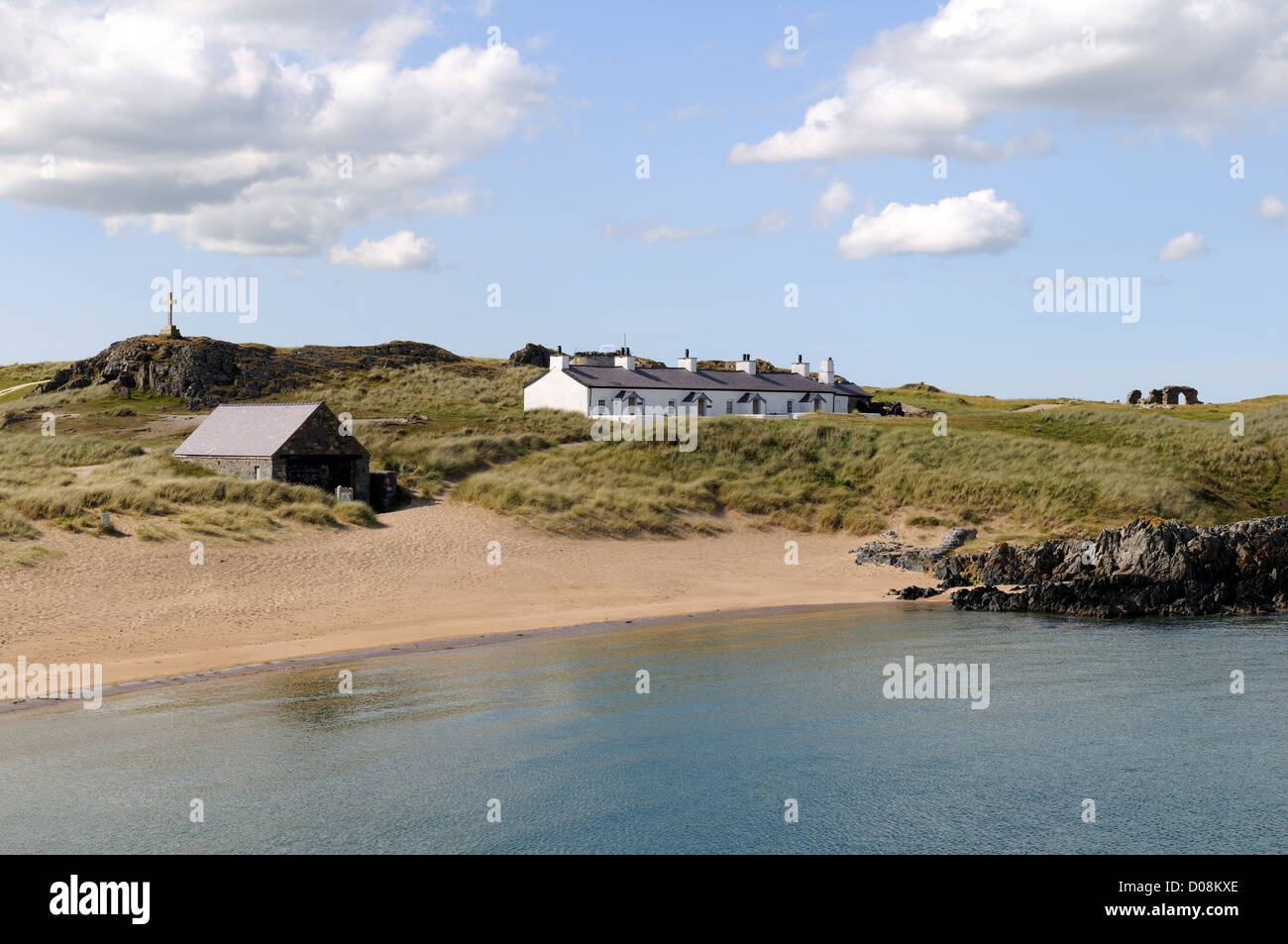Pilots cottages at Pilots cove Llanddwyn Island Newborough Anglesey