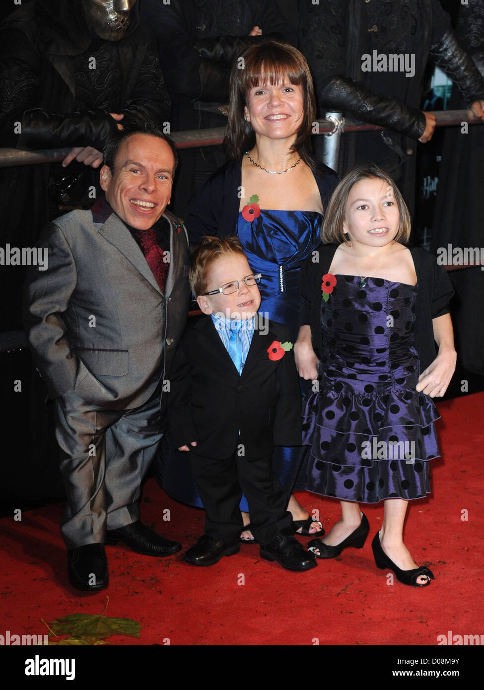 Warwick Davis and family World Premiere of 'Harry Potter and the Stock