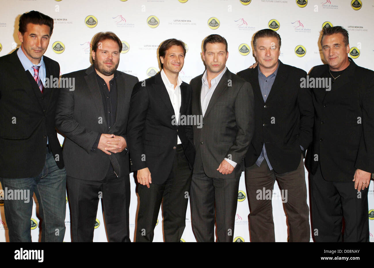 Brothers Billy Baldwin, Guest, Dany Bahar, Stephen Baldwin, Alec Baldwin and Daniel Baldwin U.S. Launch Event New Lotus Stock Photo