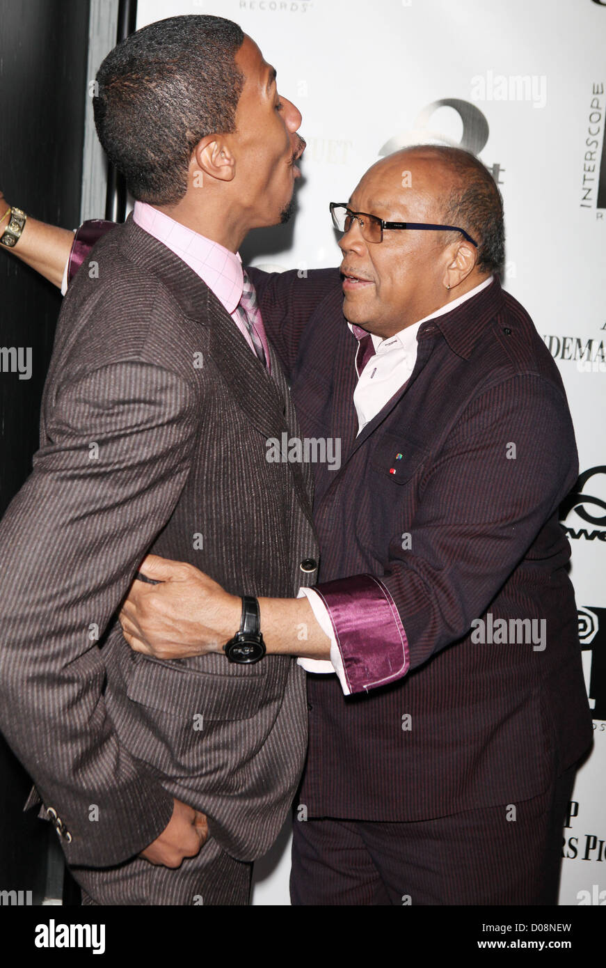 Nick Cannon, Quincy Jones Quincy Jones - Q: Soul Bossa Nostra Release Party at SL New York City, USA - 12.11.10 Stock Photo