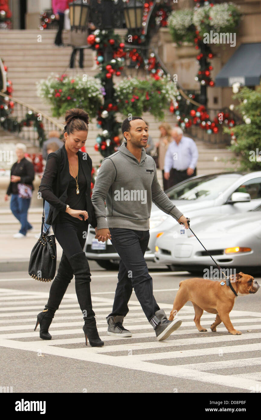 CHRISSY TEIGEN and John Legend Out Shopping on Rodeo Drive in