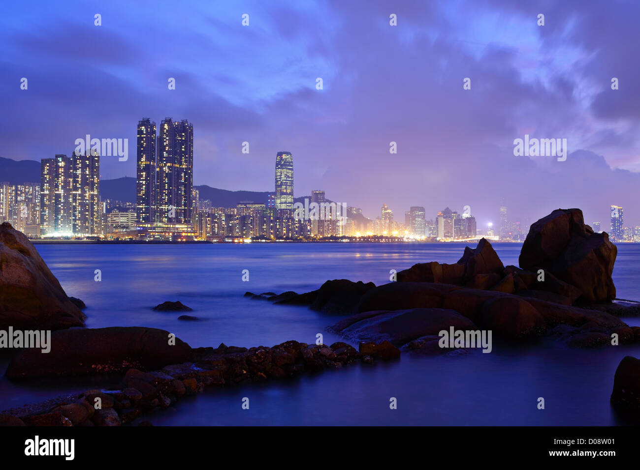 hong kong night scene Stock Photo - Alamy