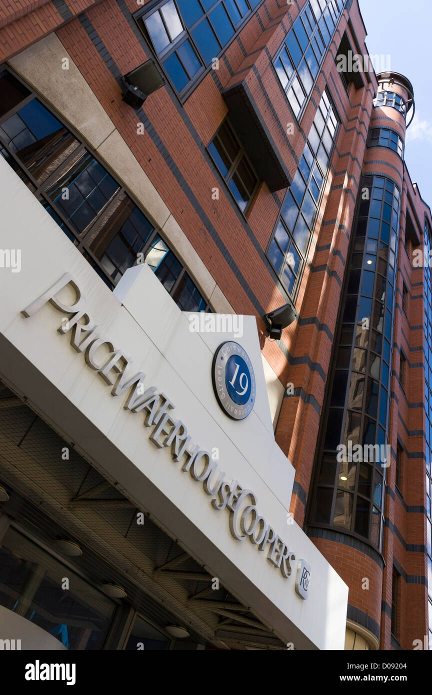 Price waterhouse cooper PwC entrance Cornwall Street, Birmingham Stock Photo Alamy