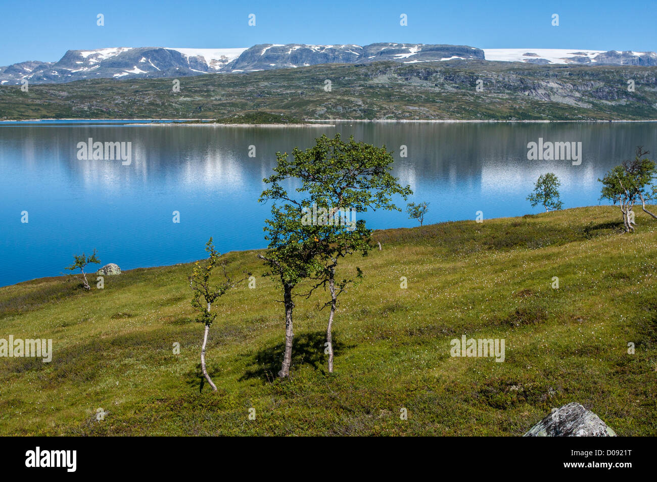 Sysen Dam Reservoir, Hardangervidda, near Eidfjord Norway Stock Photo