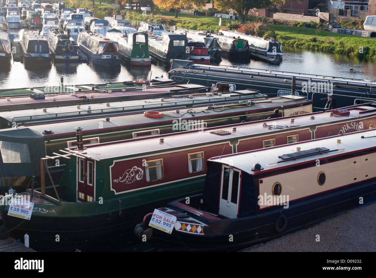 Narrow boats for sale in Castle Marina, Nottingham, England, UK Stock