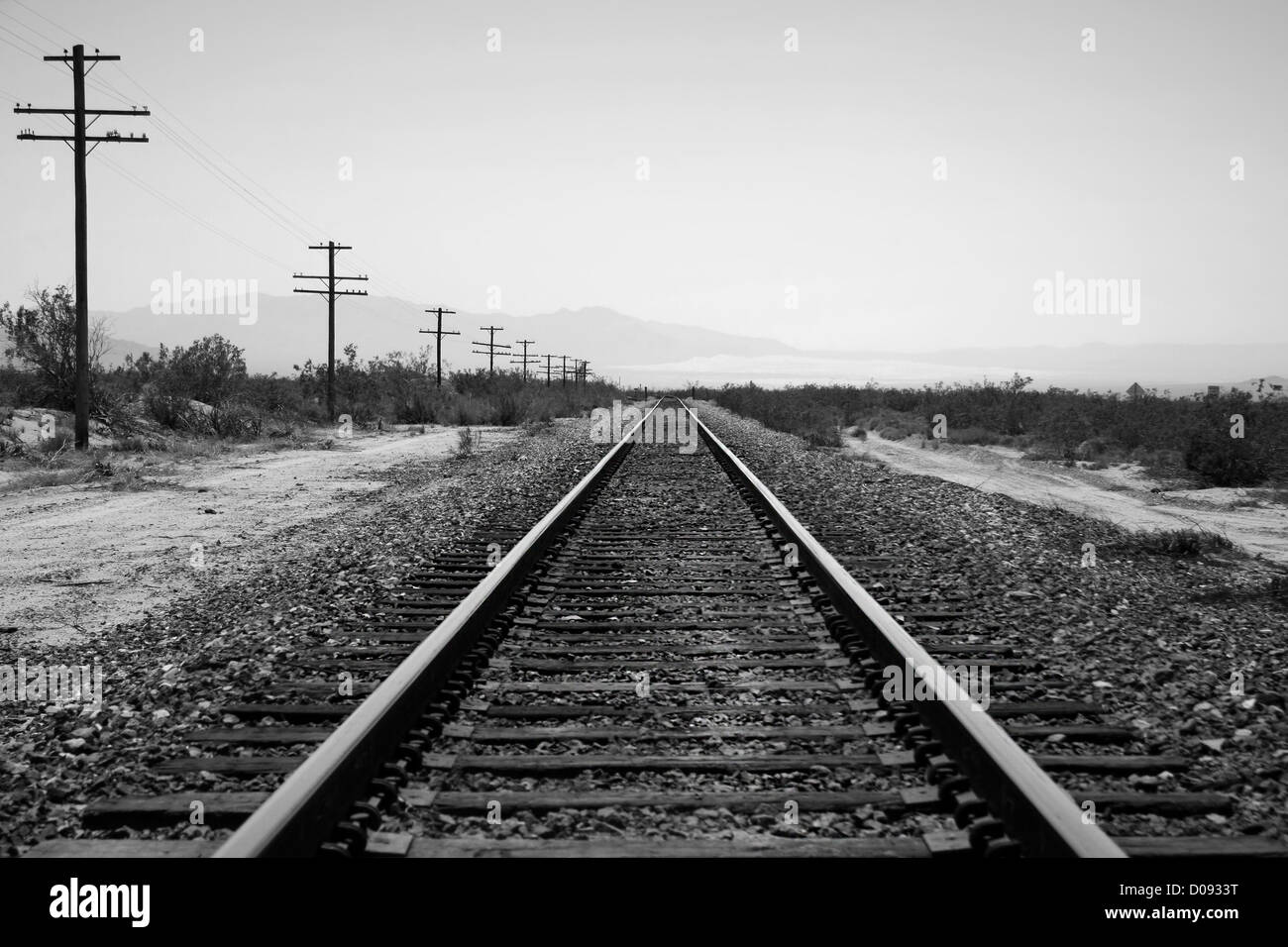 Railroad track towards the horizon Stock Photo Alamy