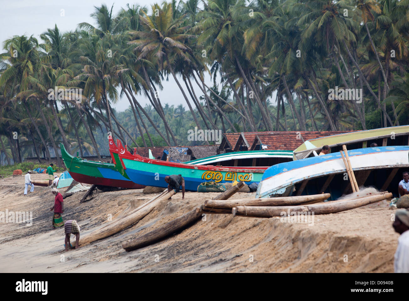 FISHING COMMUNITY OF EDAVA KERALA SOUTHERN INDIA ASIA Stock Photo - Alamy