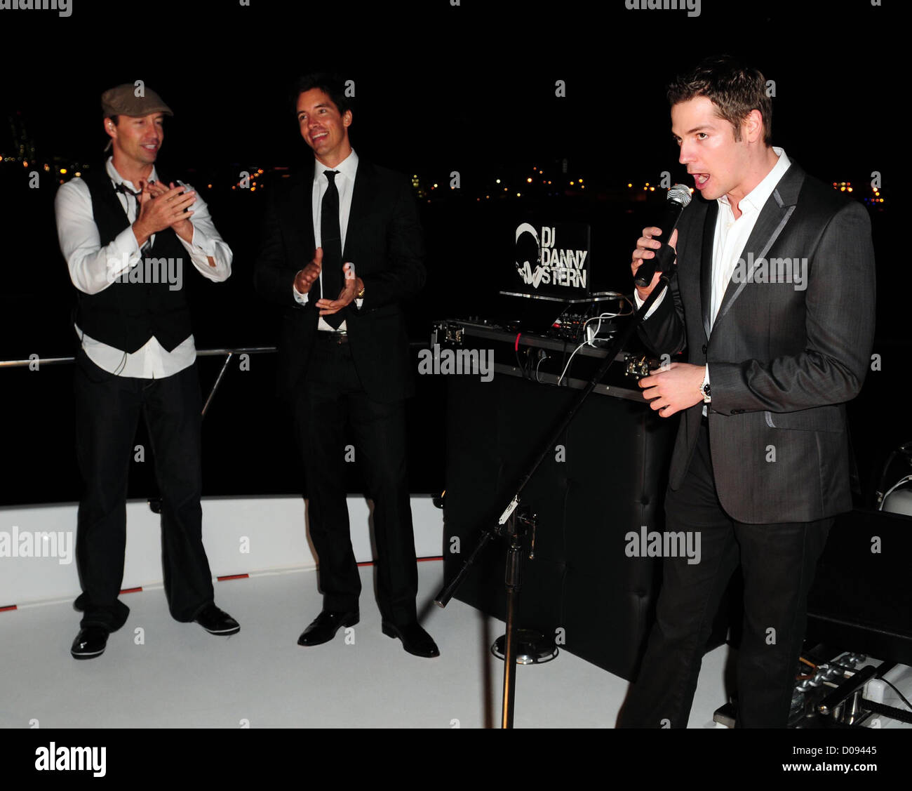 Josh Souza, Kaya Wittenburg and Jason Kennedy Launch of new modeling agency  Ocean Models at Miami Beach Marina Miami Beach Stock Photo - Alamy