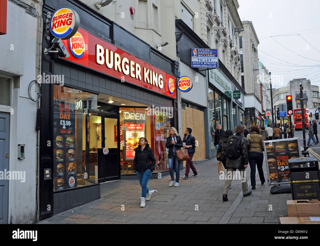 Burger King fast food restaurant and take away in North Street Brighton