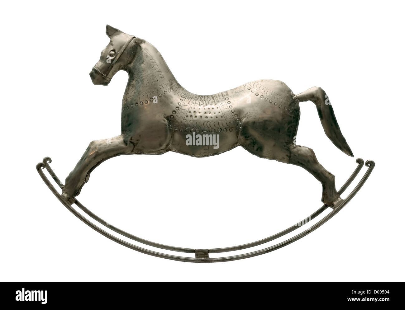 antique metal rocking horse