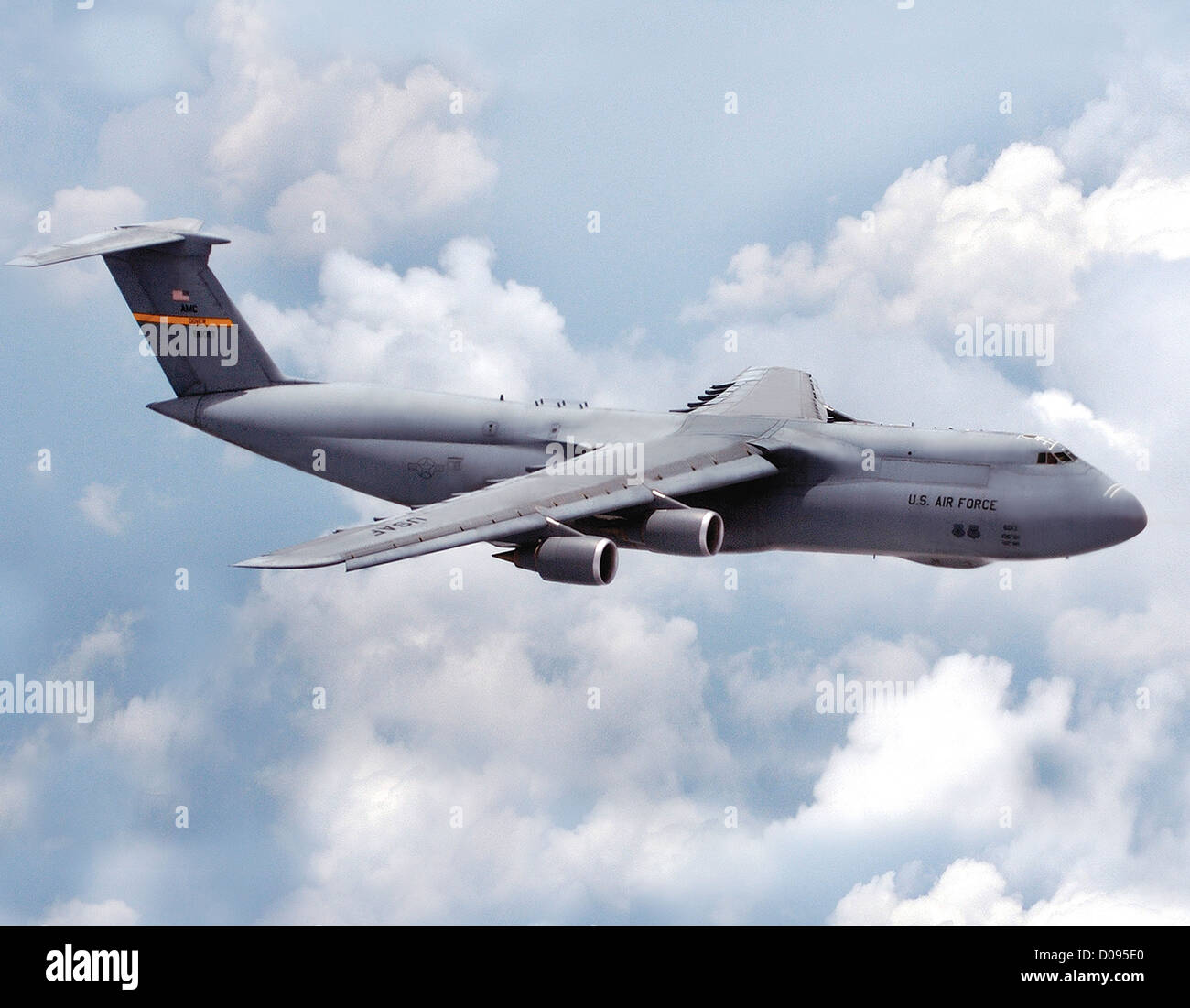 Lockheed Martin C-5M in flight. Stock Photo