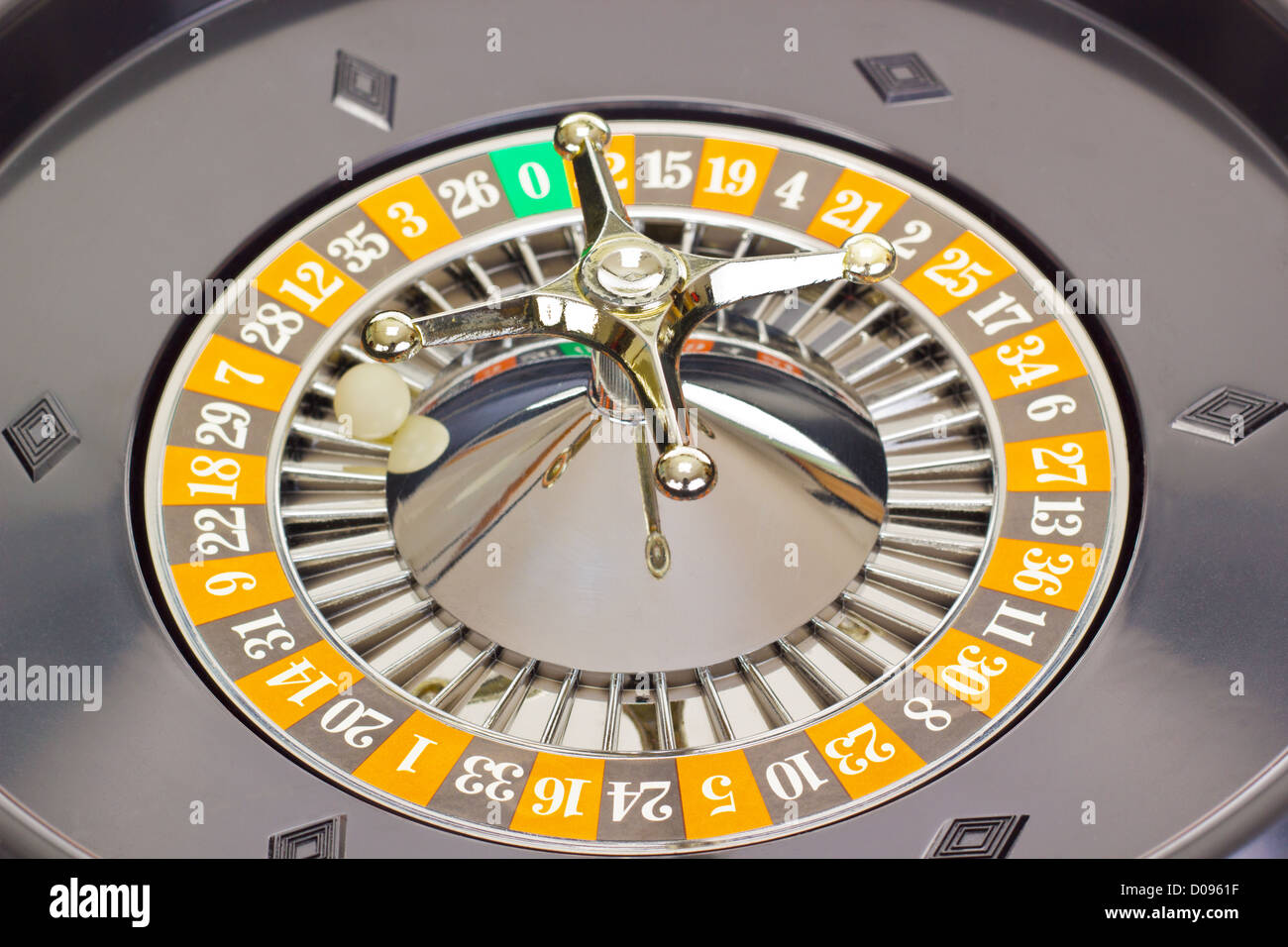 Roulette wheel with ball Stock Photo Alamy