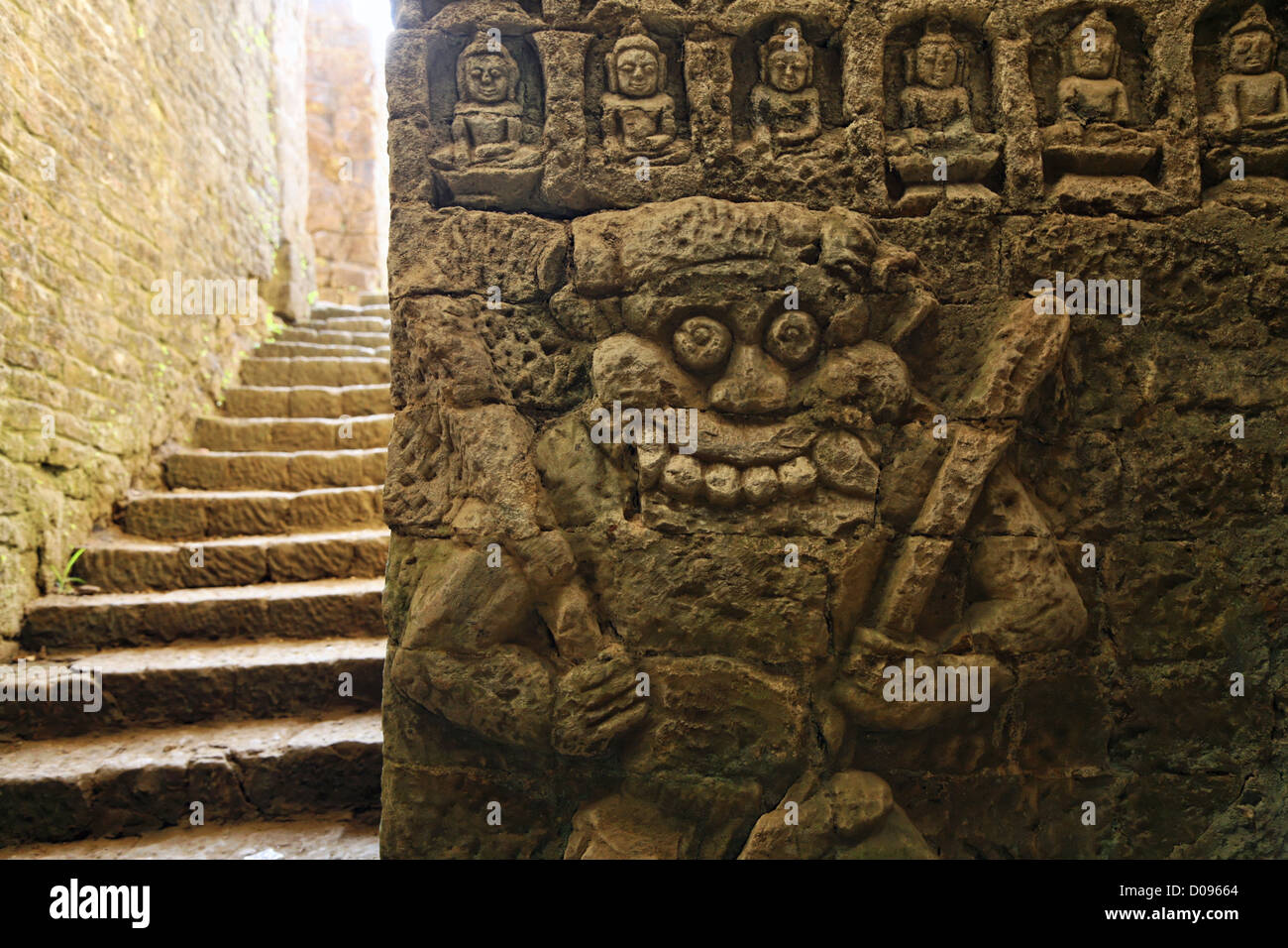 bas-relief, Kothaung Temple, Mrauk U Stock Photo