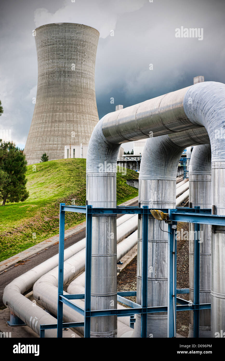 A power plant in New Zealand, which uses natural geothermal power to