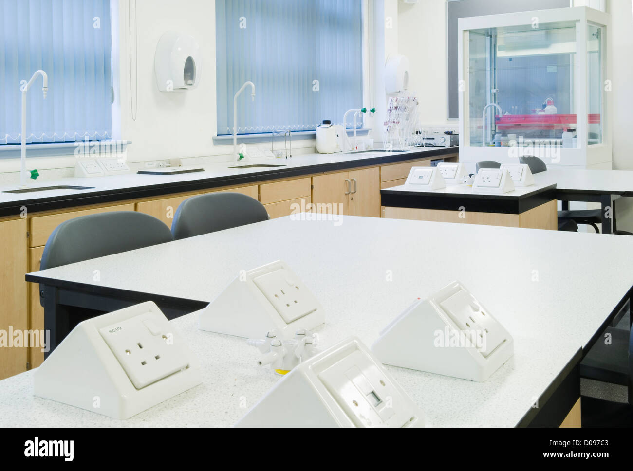 Science classroom and laboratory in a modern secondary school with