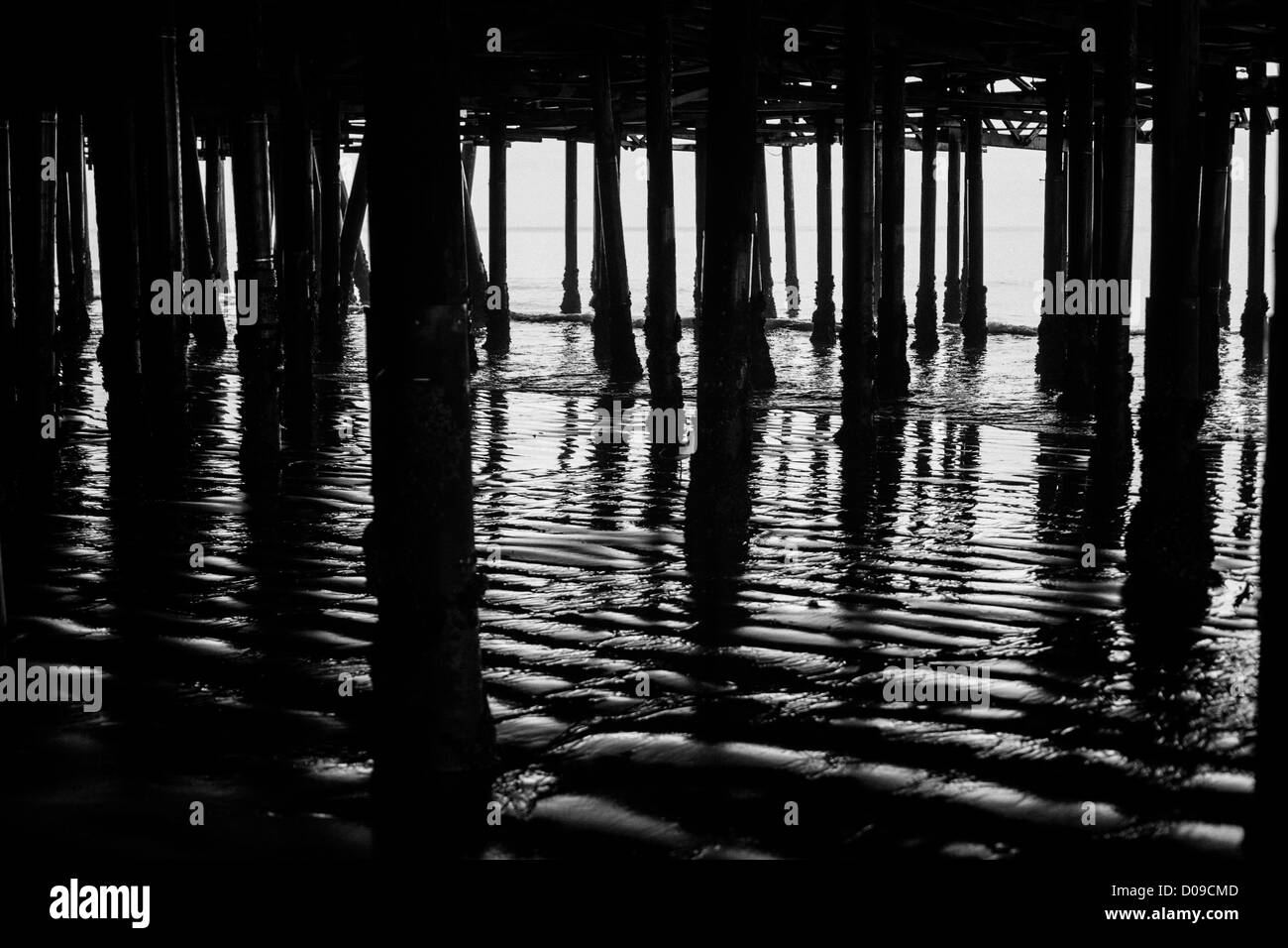 View under Santa Monica pier, California, USA Stock Photo