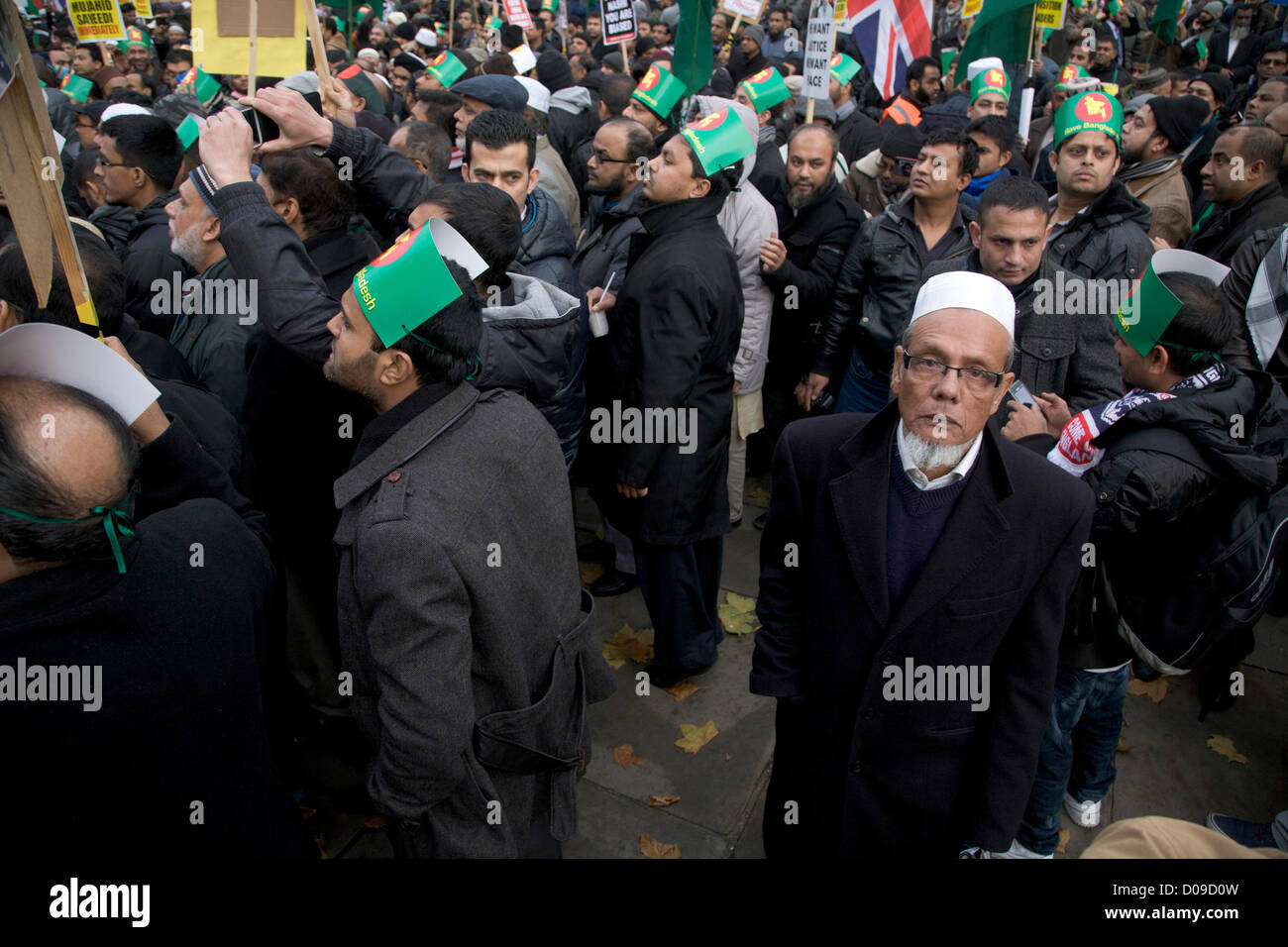 20th November 2012. London UK. Protesters  from the Bangladeshi community in Britain gather in front of the Houses of Parliament in Westminster to protest against the imprisonment of leaders of opposition parties by the Bangladeshi Government. Stock Photo