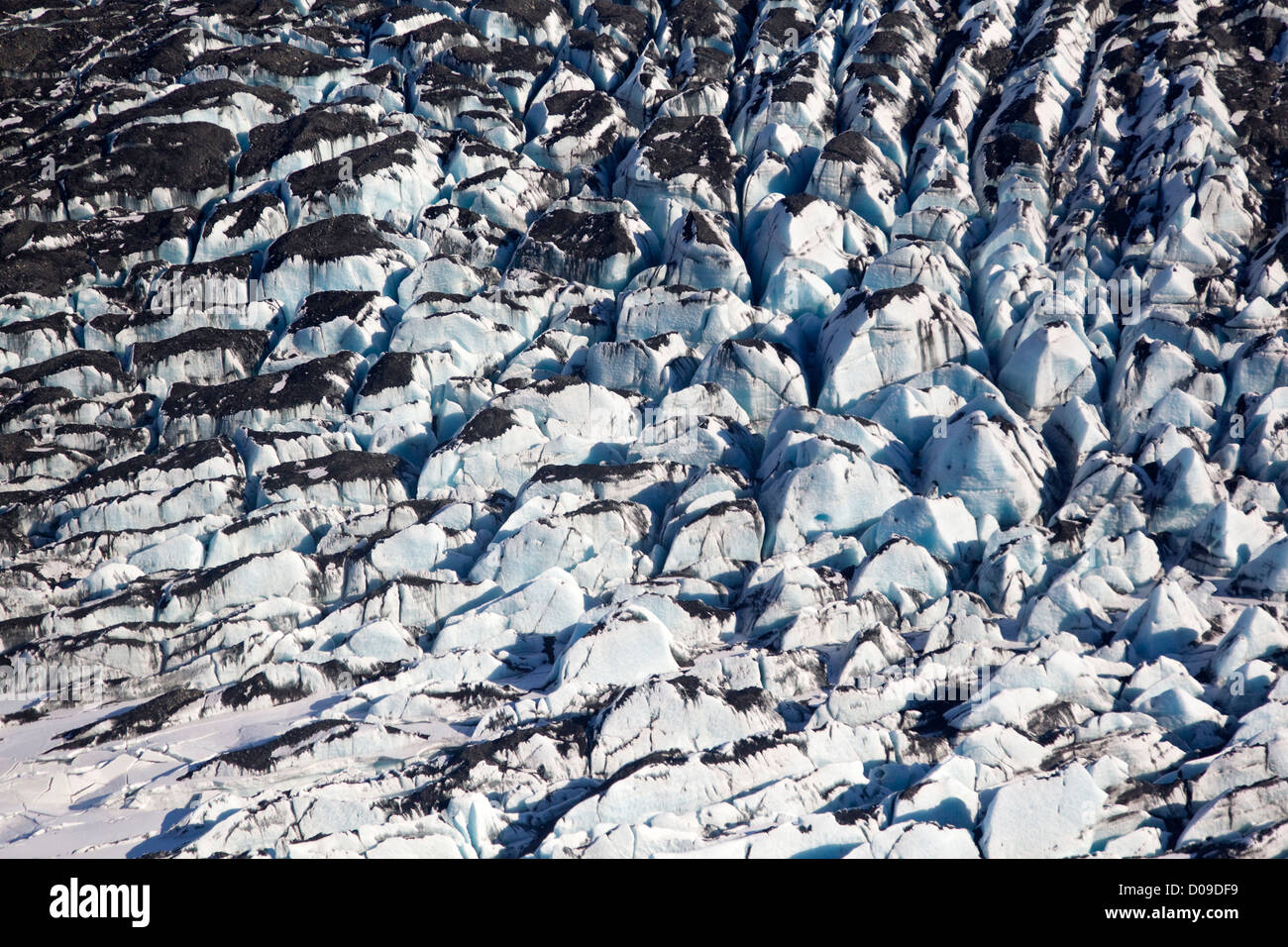 Glacier, Knik Glacier in Chugach Mountains, Alaska Stock Photo