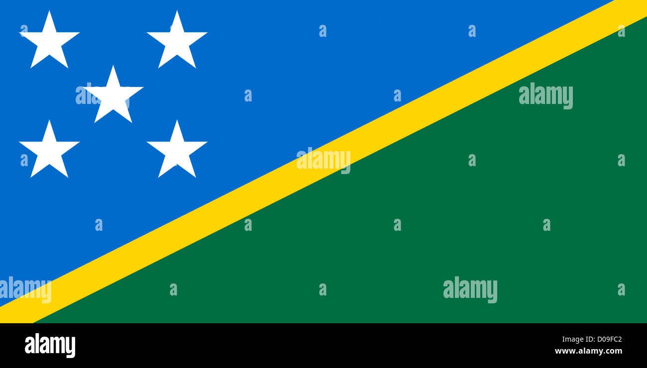 Flag of the Solomon Islands. Stock Photo