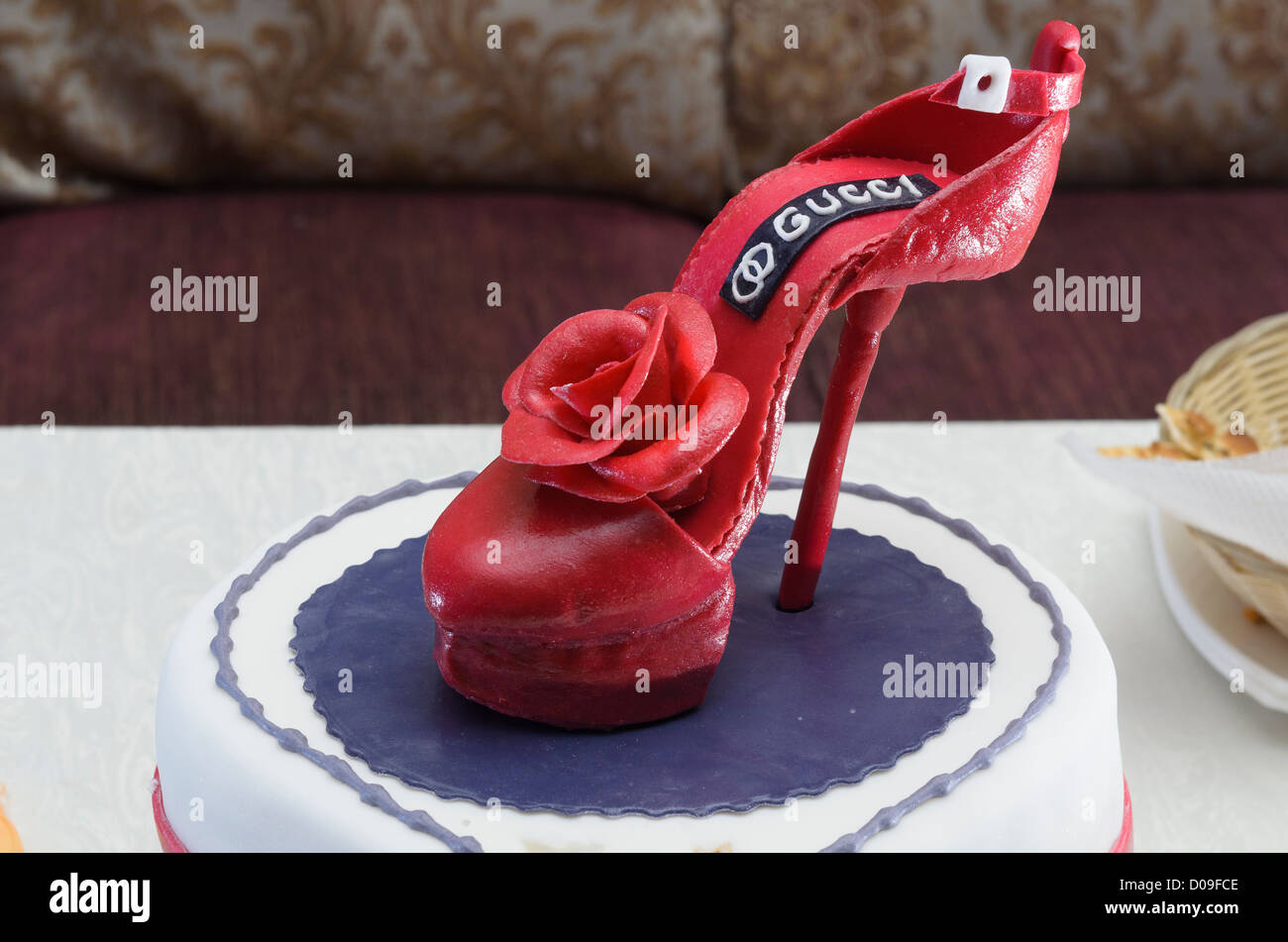 cake shoe high heel sweet gucci Stock Photo - Alamy