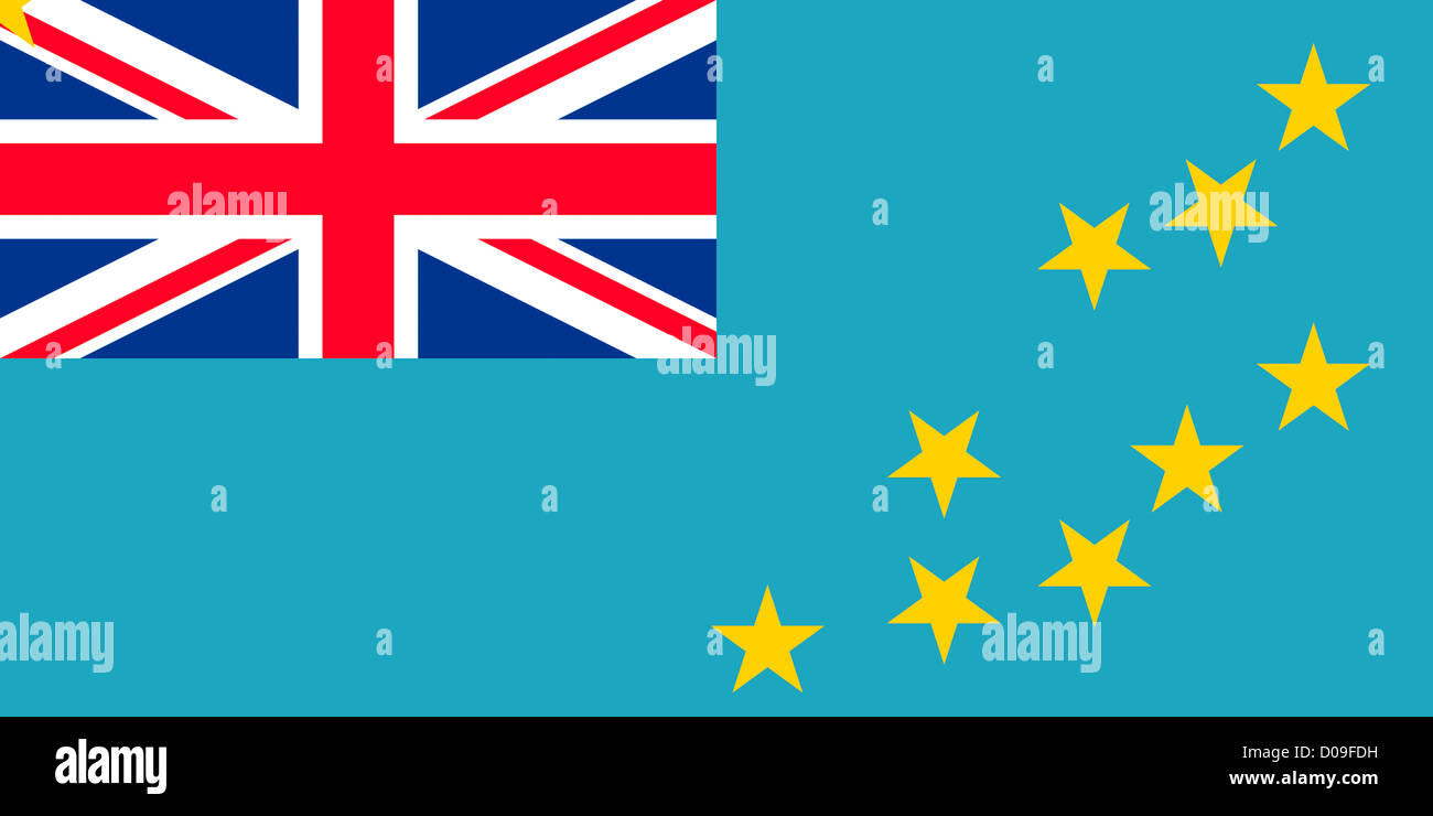 Flag of Tuvalu - Commenwealth of Nations. Stock Photo