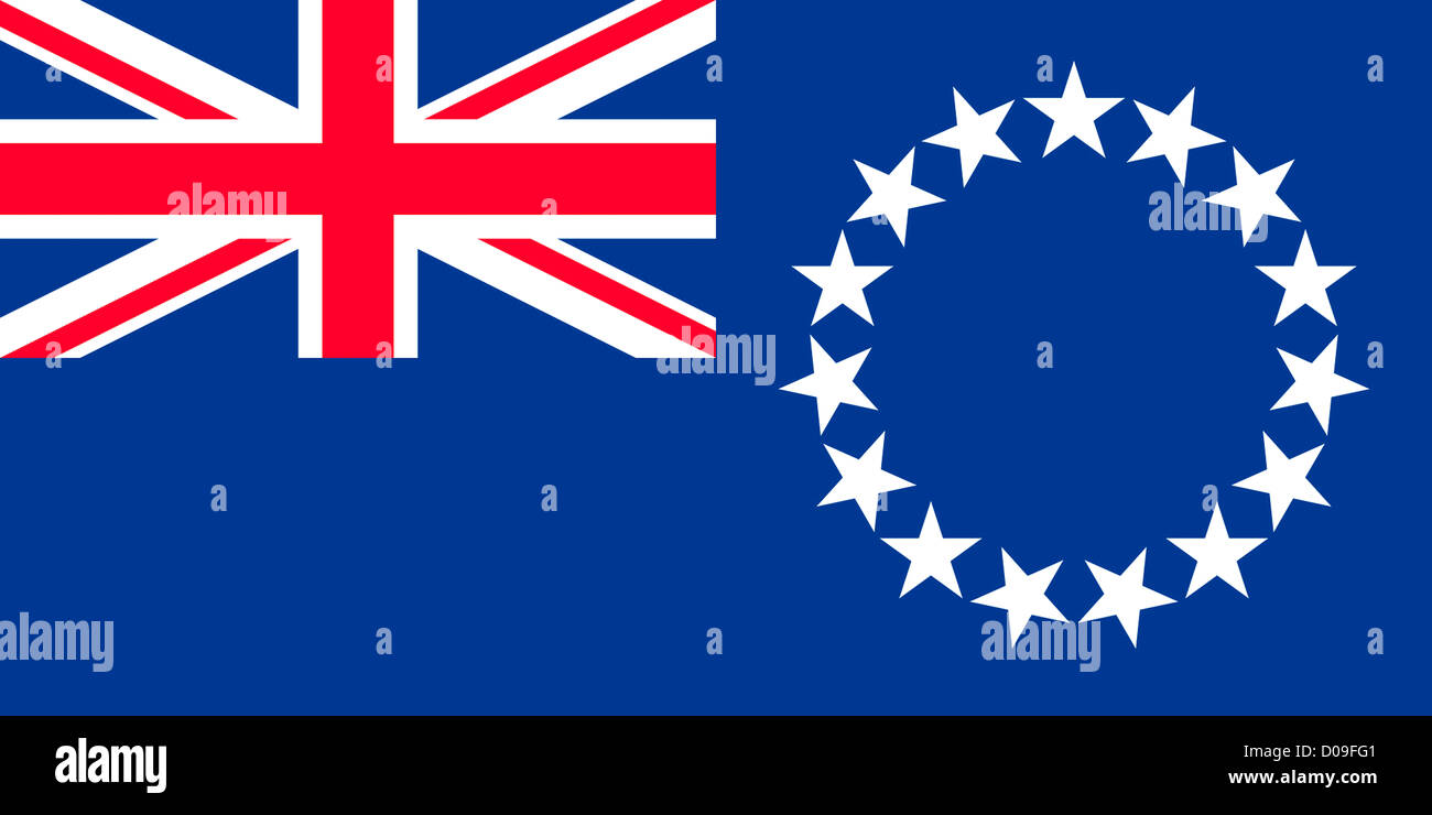 Flag of the Cook Islands. Stock Photo