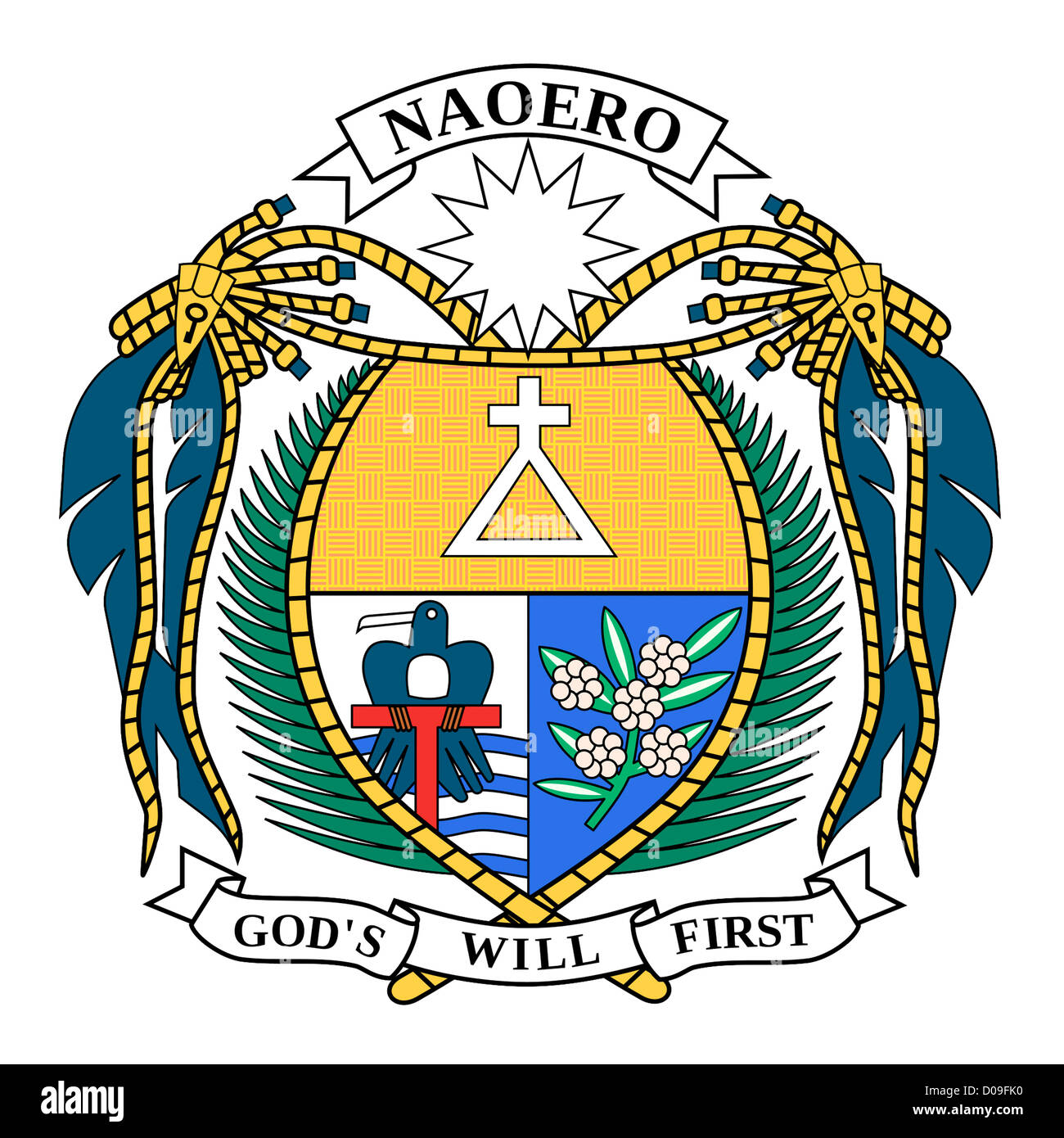 Coat Of Arms Of The Republic Of Nauru Stock Photo Alamy