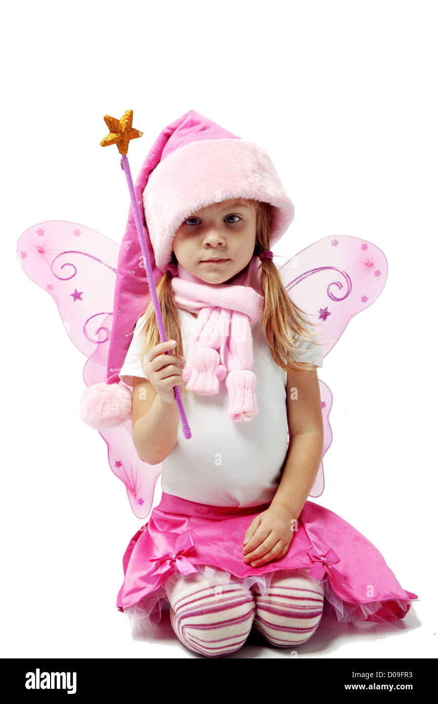 Portrait of sweet little girl in Christmas fairy costume Stock Photo - Alamy