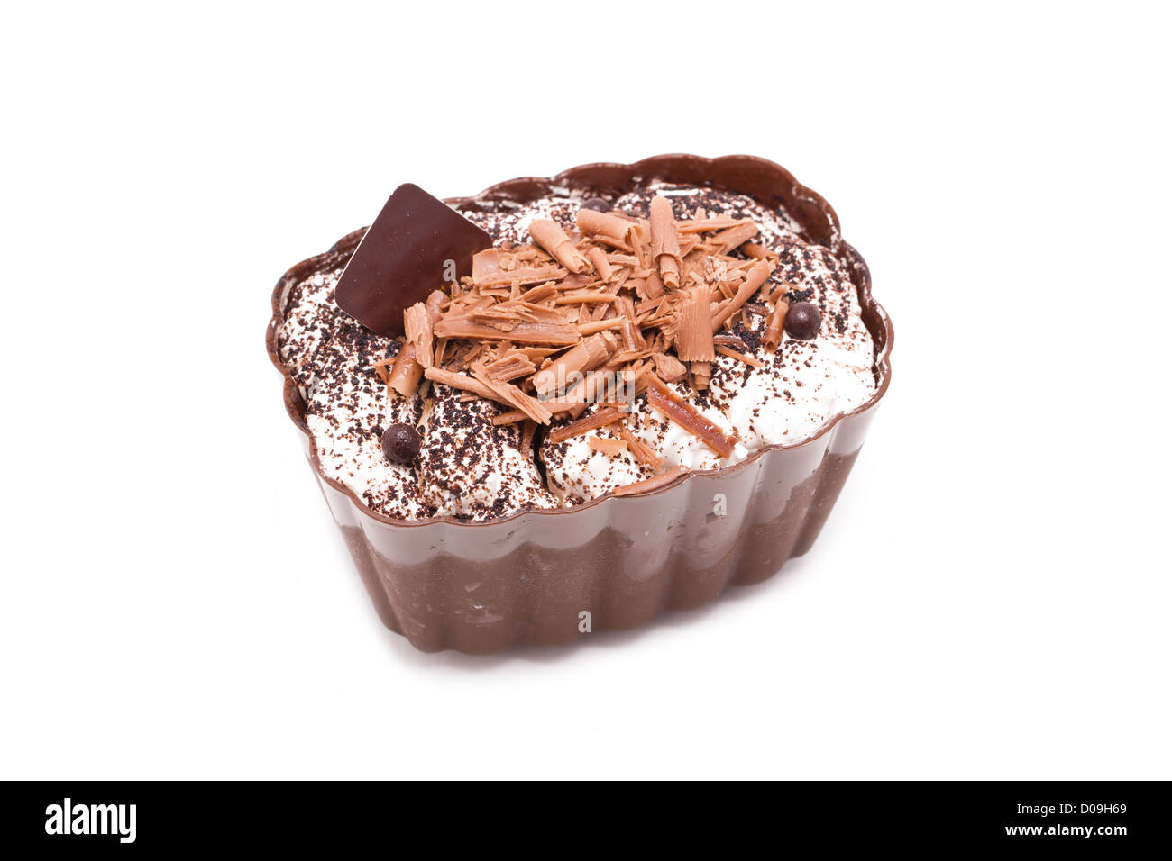 Chocolate moose dessert isolated on white background. Stock Photo