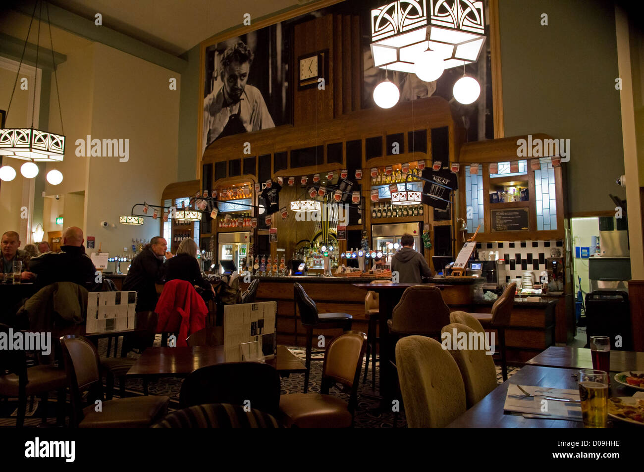 Wetherspoons Pub interior.  The Peter Cushing Whitstable Stock Photo