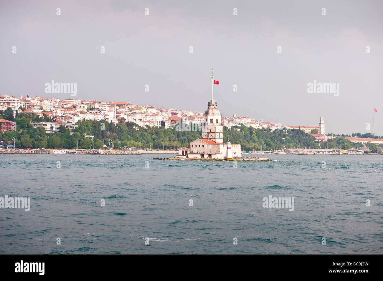 Kiz Kulesi,(Maidens tower,Leanders Tower) on the Bosphorus Stock Photo