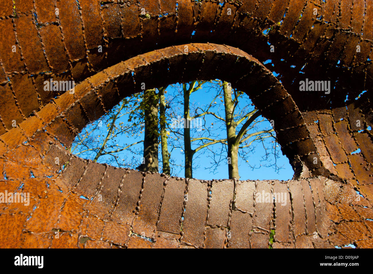 Detail of Bulk Head by Rick Kirby Sculpture outside The New Marlowe Theatre Canterbury England Stock Photo