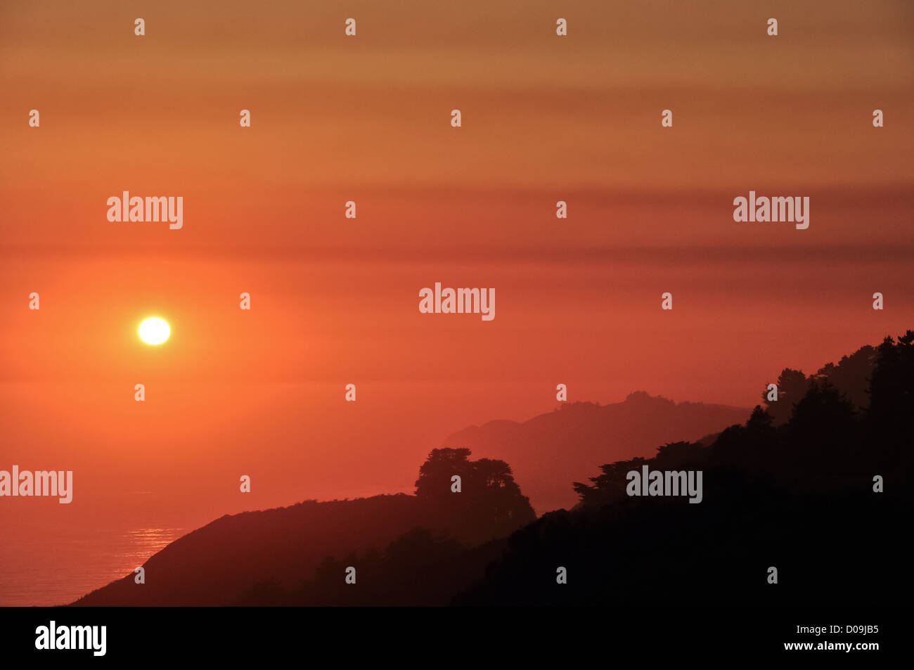 Big Sur coast sunset Stock Photo - Alamy
