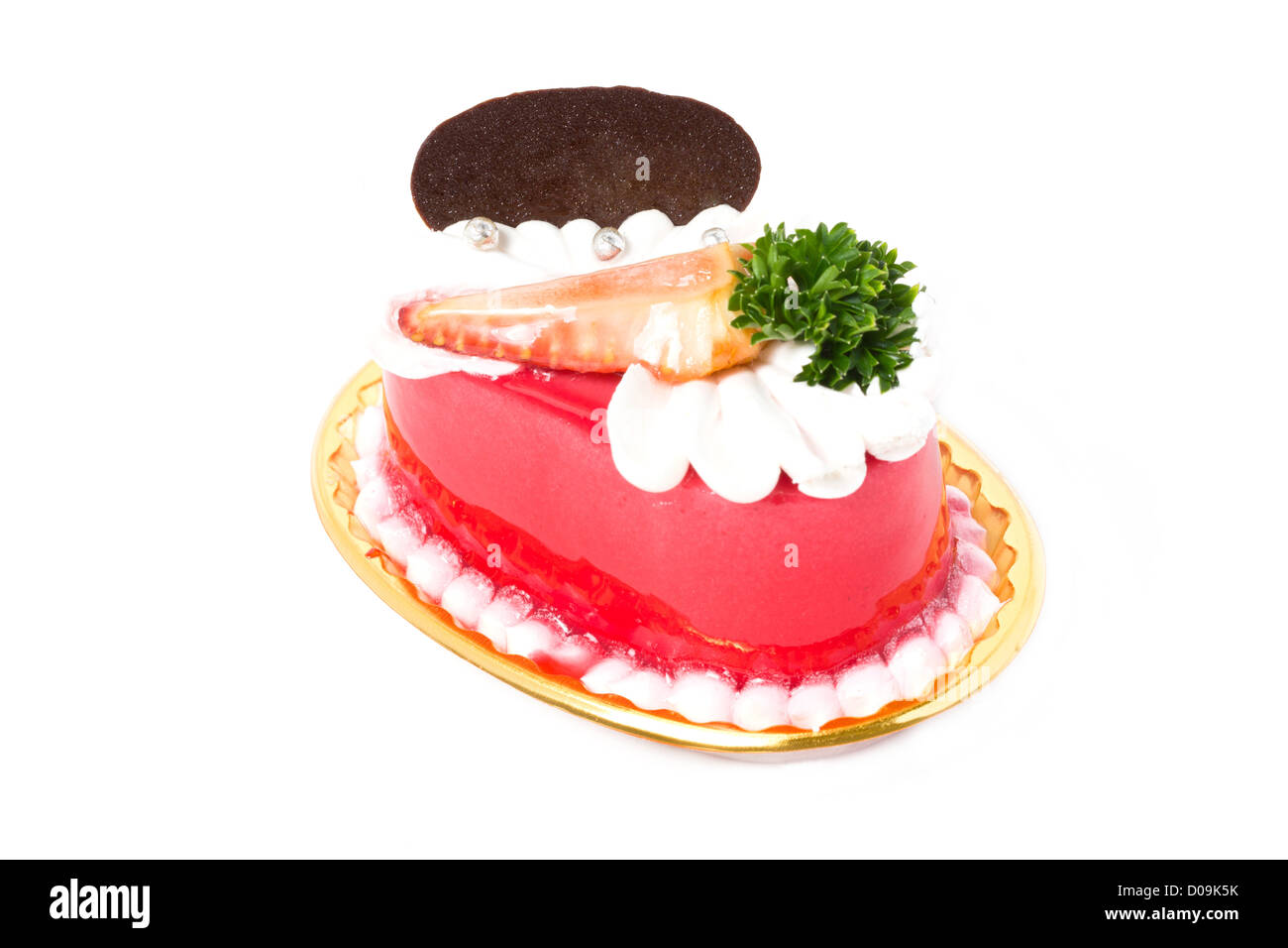 Strawberry cake isolated on white background Stock Photo - Alamy