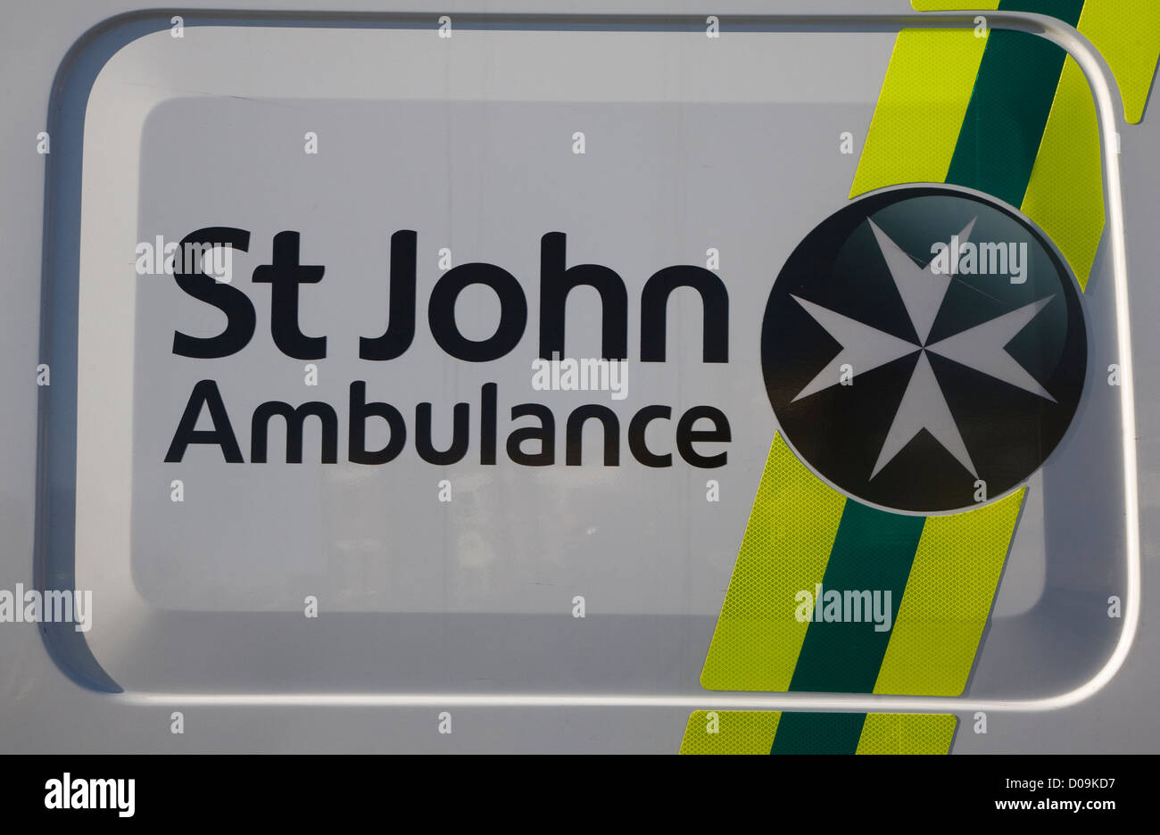 St John Ambulance vehicle sign Stock Photo