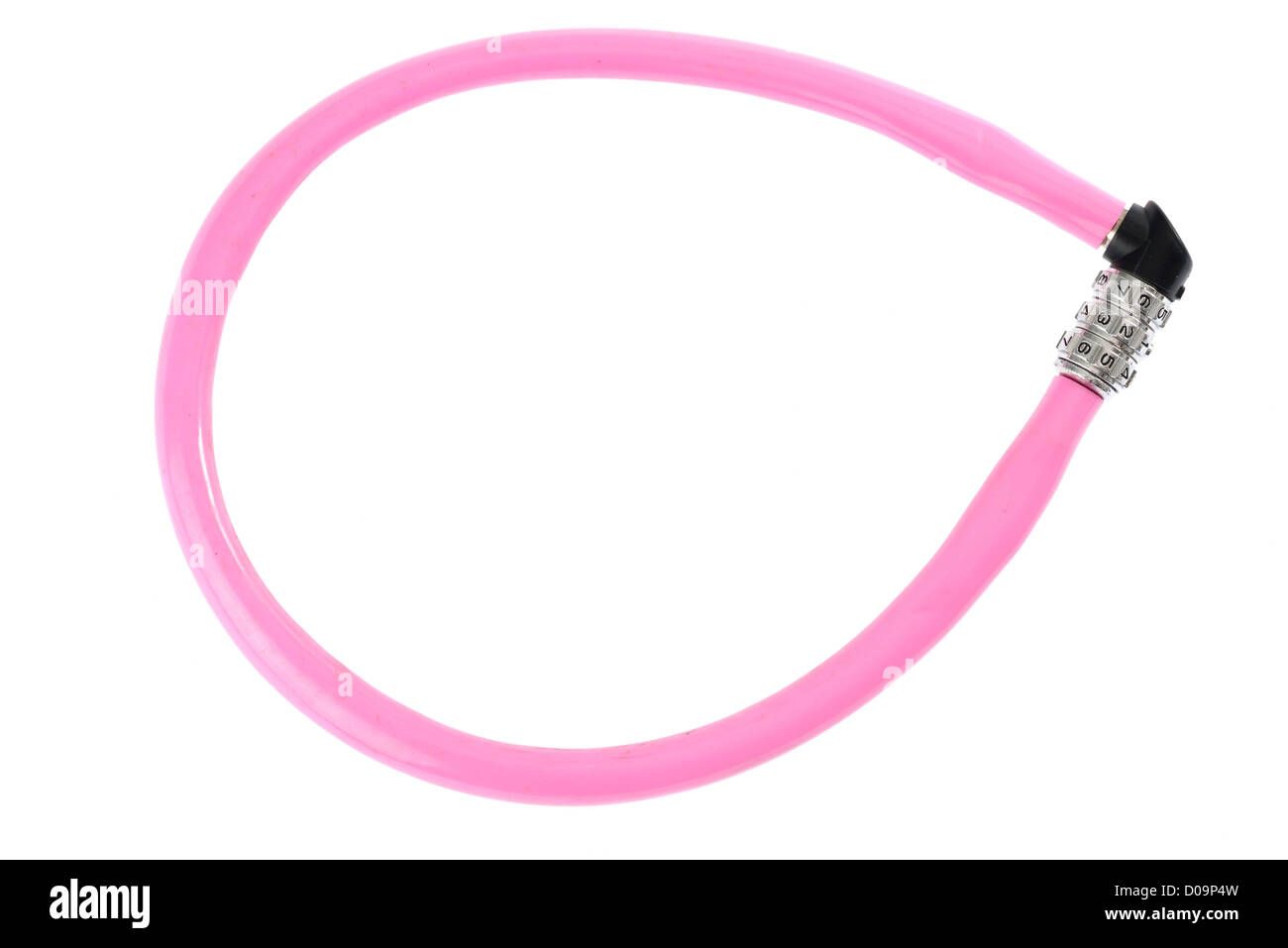 Pink bike lock in front of white background Stock Photo Alamy