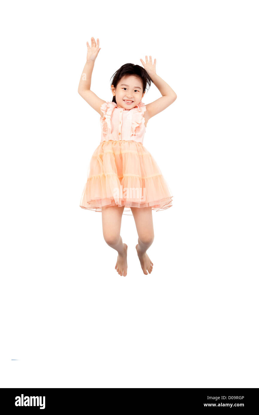 happy asian little jumping in the air Stock Photo - Alamy