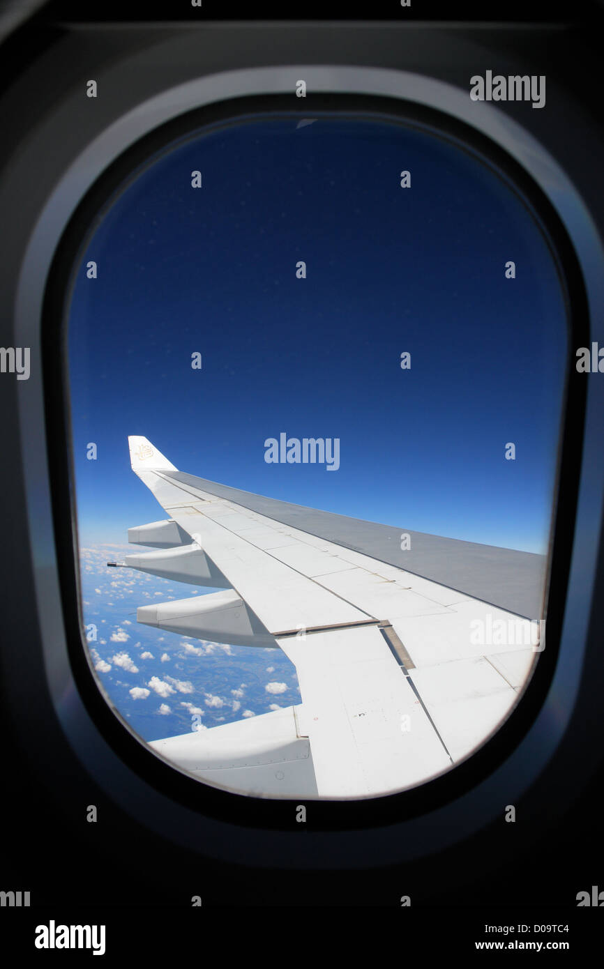 view from a window outside an airplane Stock Photo