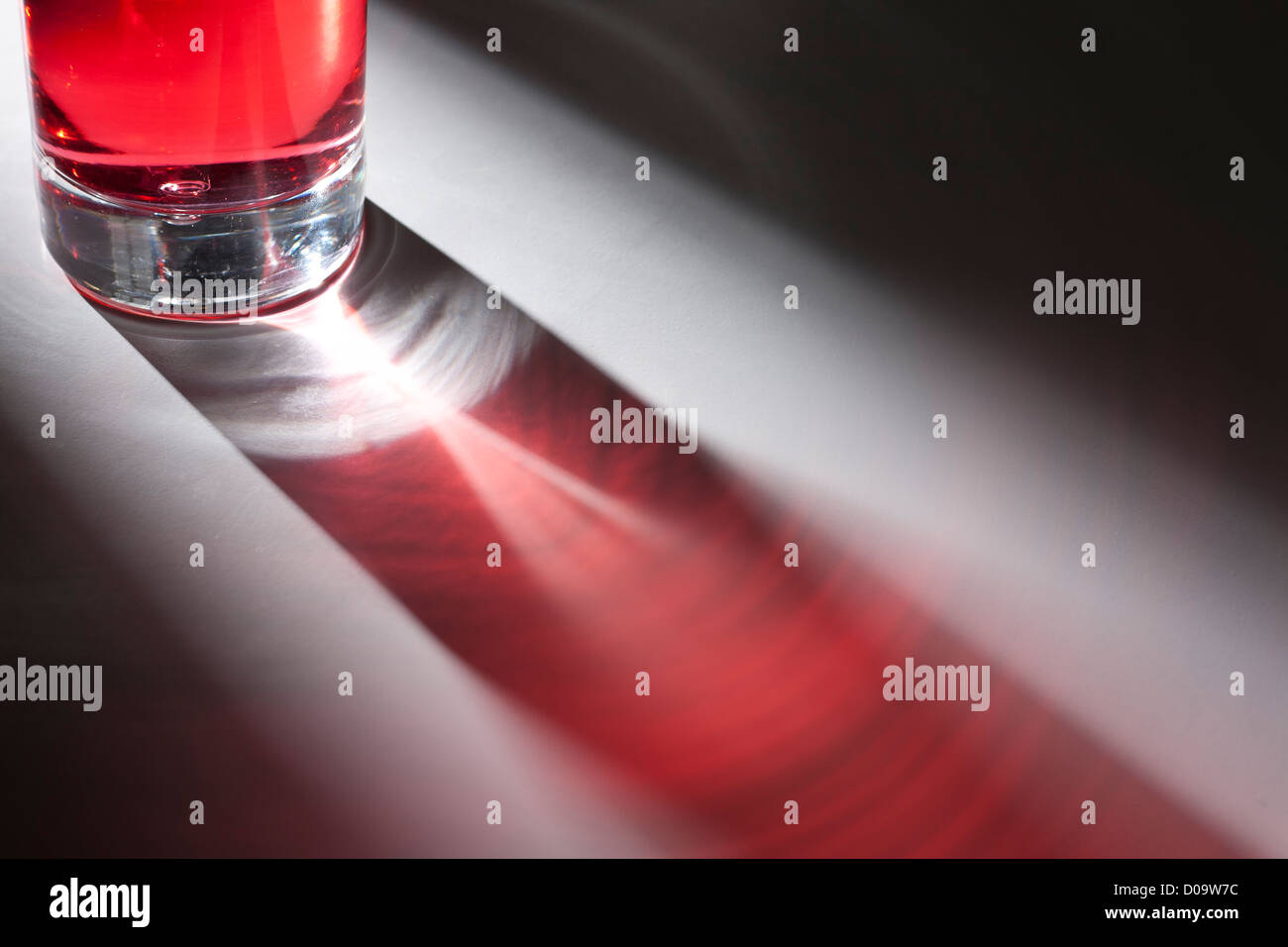Artistic photograph of a red coloured drink Stock Photo
