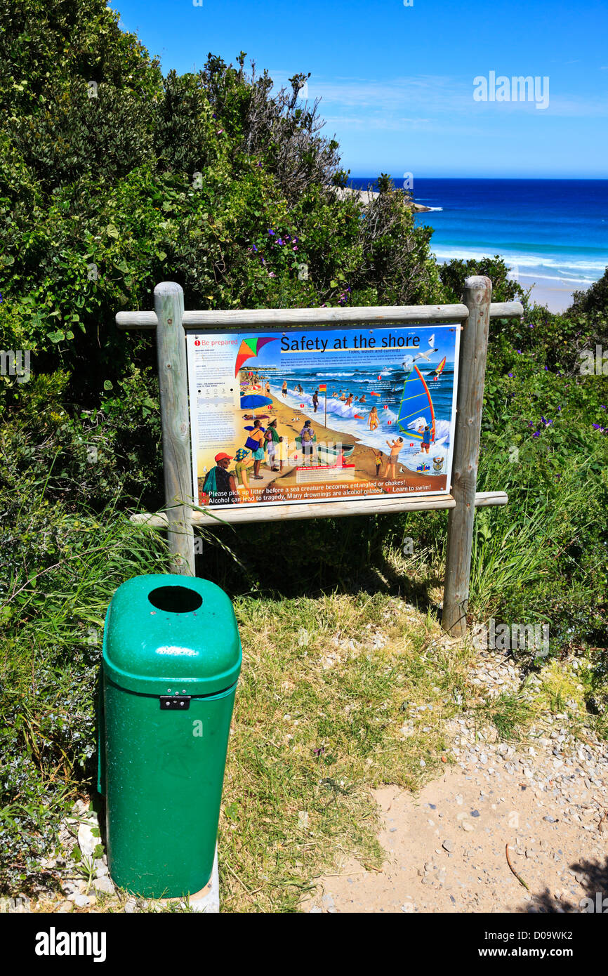 Cape Town, South Africa. A litter recycling bin stands next to an