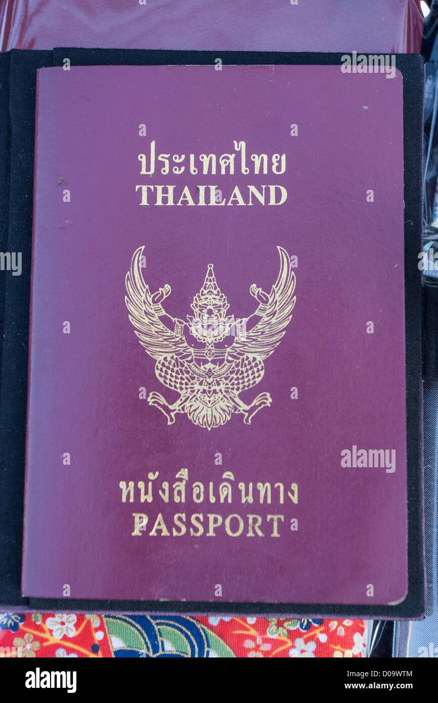THE COVER OF A THAI PASSPORT MARKET IN CHIANG MAI THAILAND ASIA Stock Photo