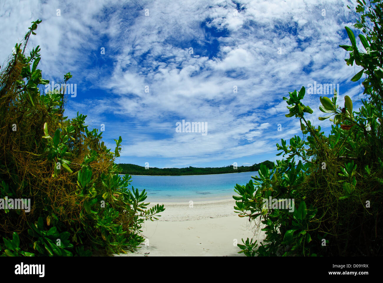 The white sand beach of Aloita island in the Mentawai, West Sumatra, Indonesia. A gem in the Indian Ocean Stock Photo